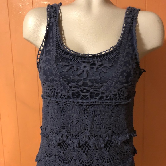 Urban Outfitters Staring at Stars Crochet Dress S Blue - Picture 3 of 5